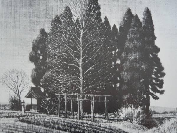 中根寛　鎮守の社　レゾネより　状態良好　新品額付