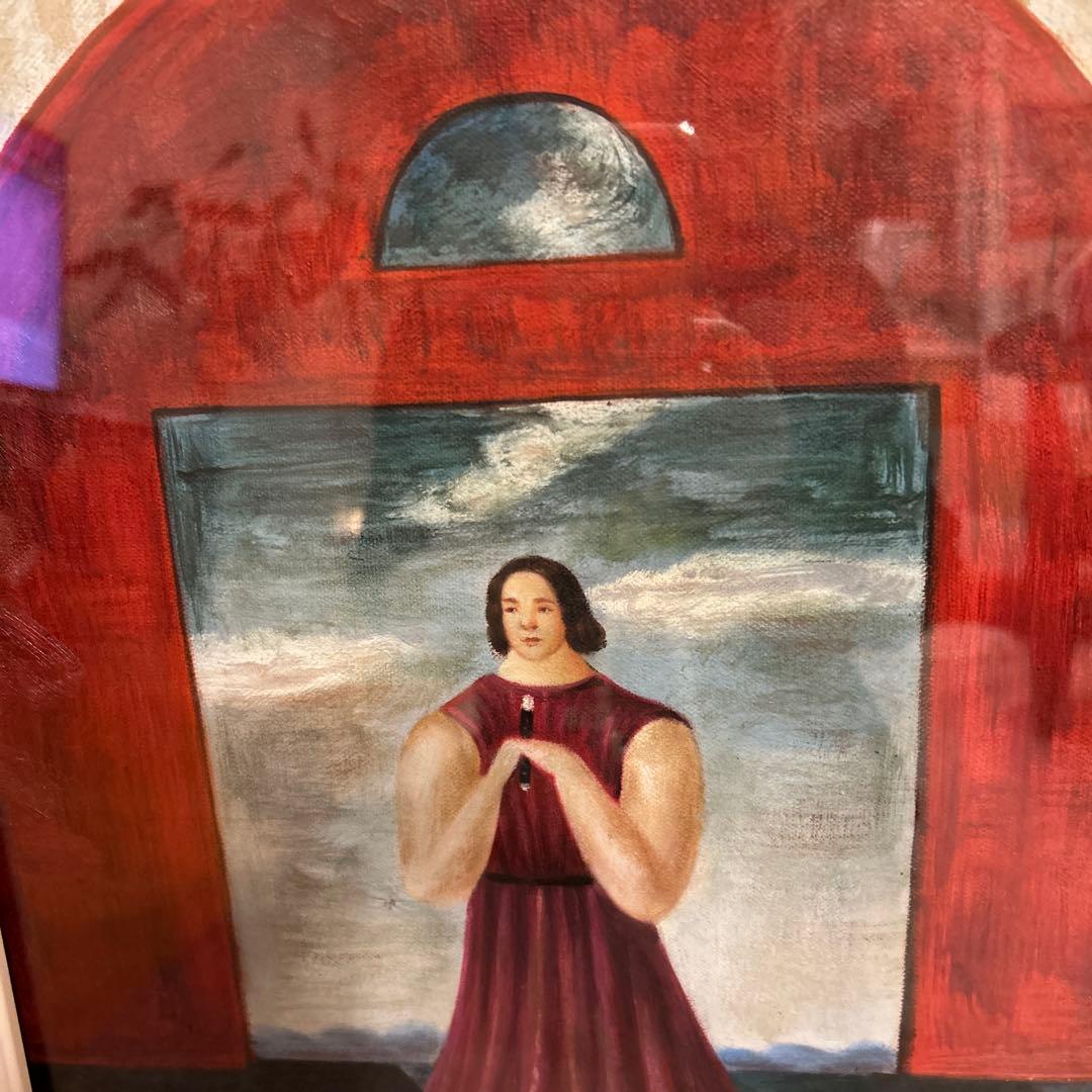 【模写】夭折の天才画家の油彩画　【人物】額装F6号　有元利夫