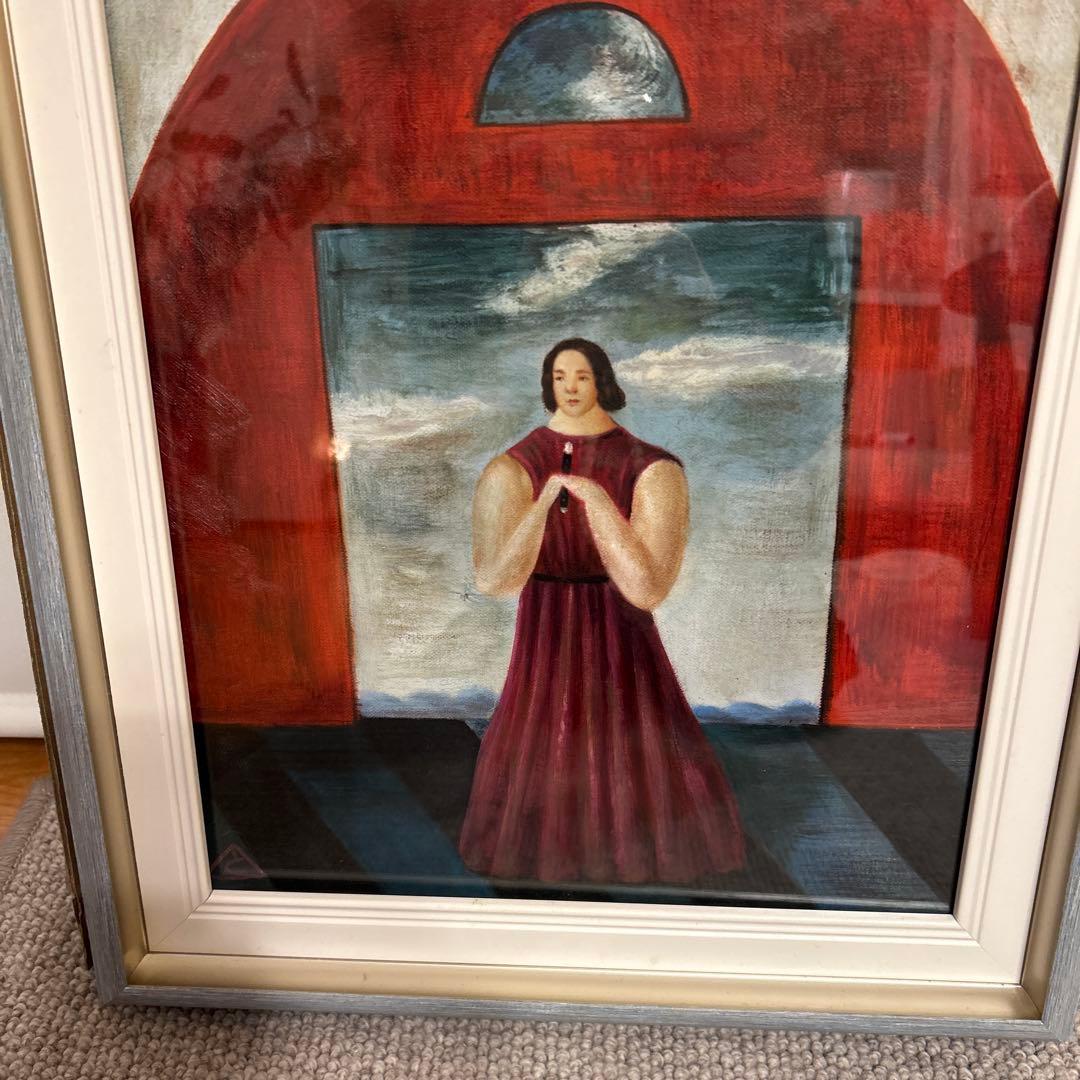 【模写】夭折の天才画家の油彩画　【人物】額装F6号　有元利夫