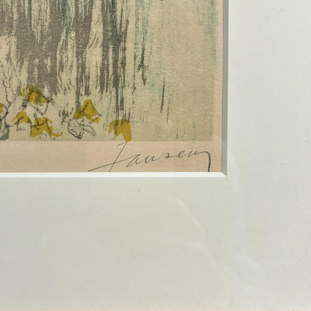 ジャン・ジャンセン「木立」樹木 リトグラフ 大作 直筆サイン入り フランス