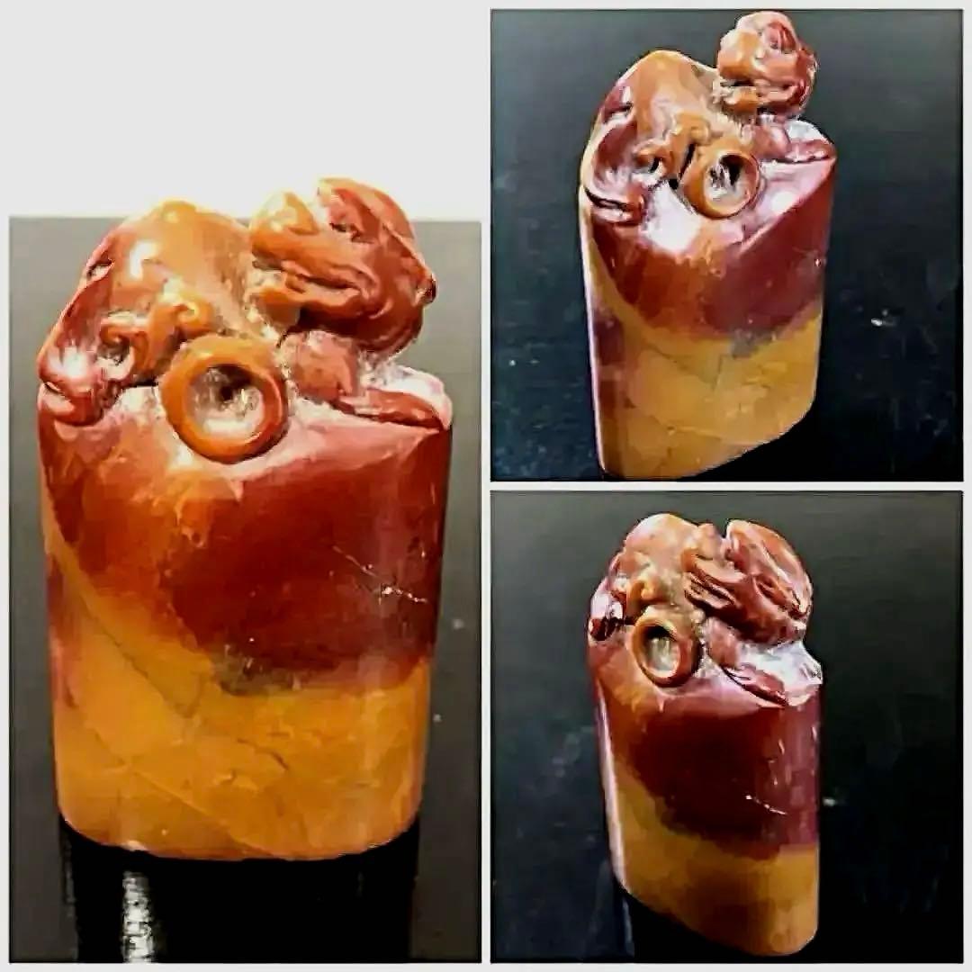 中国美術 時代 田黄石 瑠璃玉 印材 獅子彫刻