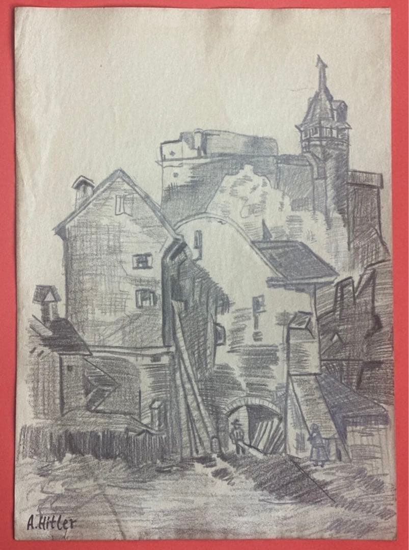 アドルフ・ヒトラー作　スケッチ　サインあり