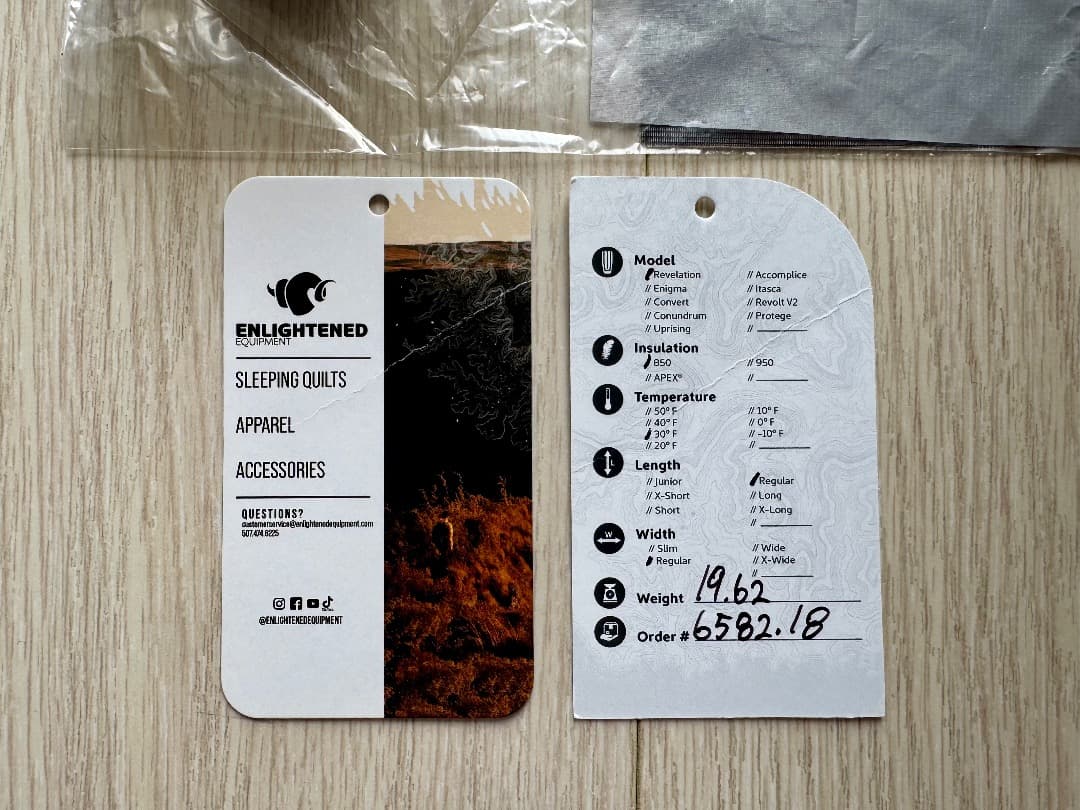 ENLIGHTENED EQUIPMENT Revelation 850 30°