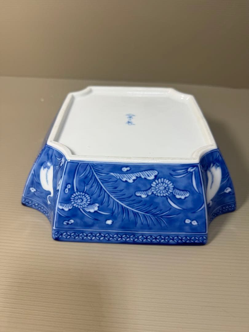 2273 深川製磁 オールド　白鷺 変形 深鉢　未使用