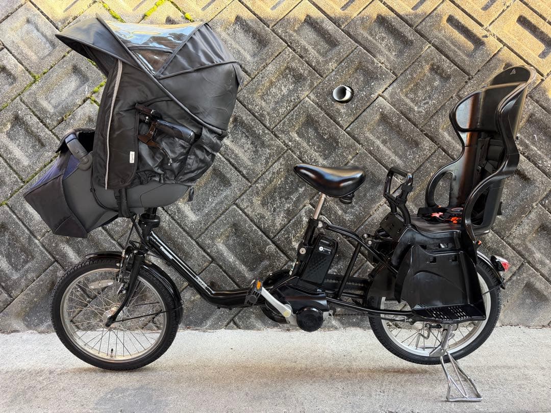パナソニックミニDX チャイルドシート2台付き電動自転車 黒