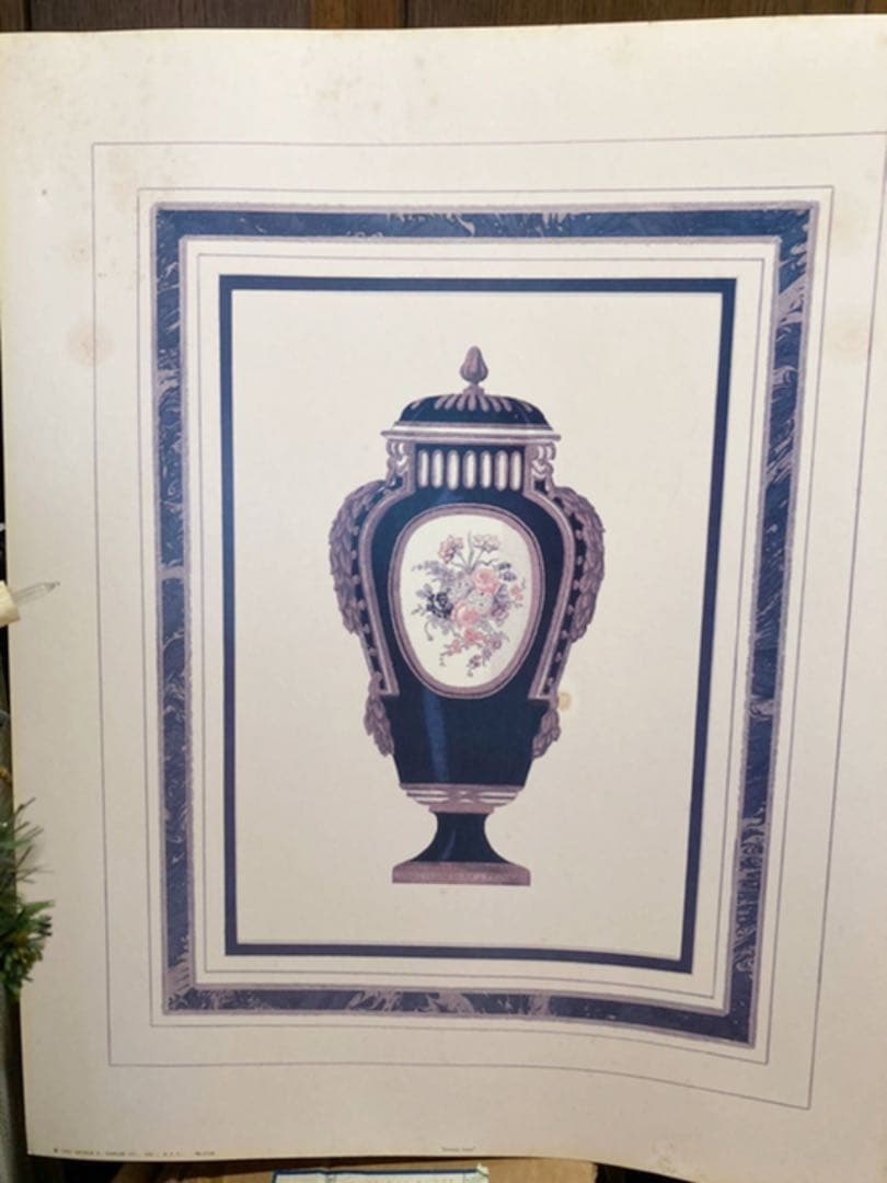 専用ページ移行1995年U.S.A製NYアンティークLimoges壺プリント額絵