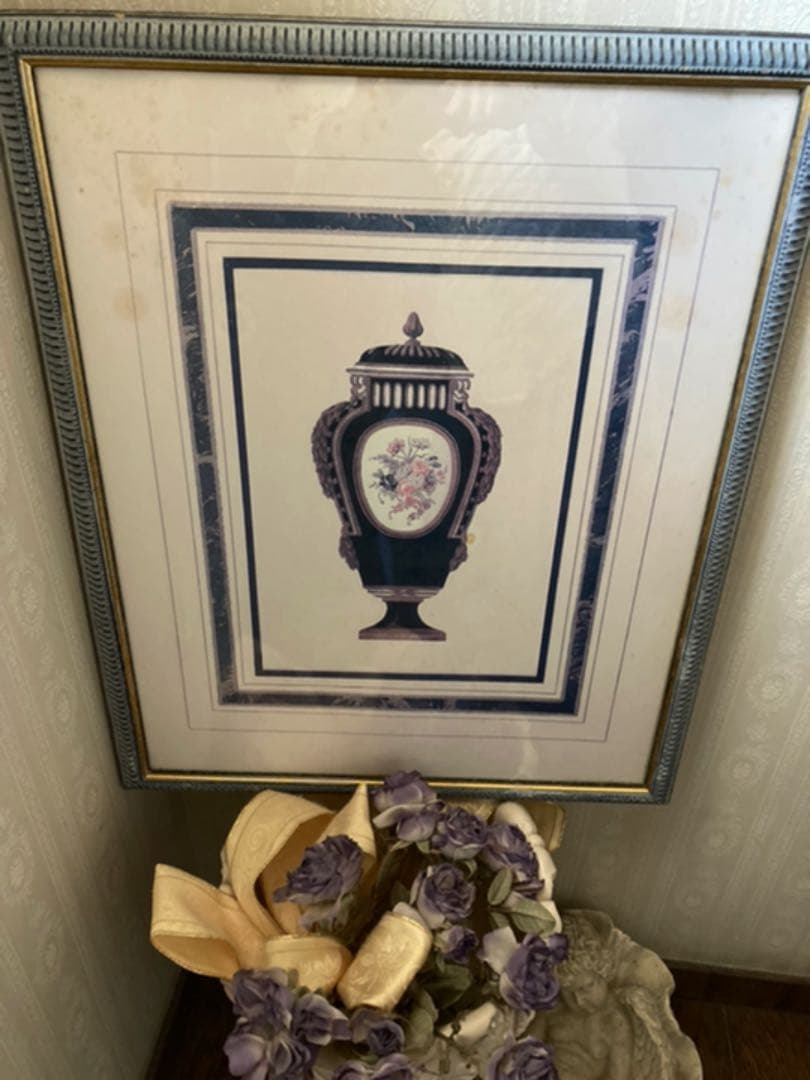 専用ページ移行1995年U.S.A製NYアンティークLimoges壺プリント額絵