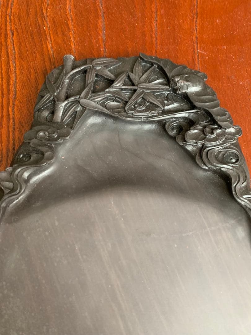 硯　すずり 端溪硯 大西洞 老坑 水岩 金錢氷紋 雲鳳文 書道用品 端渓硯