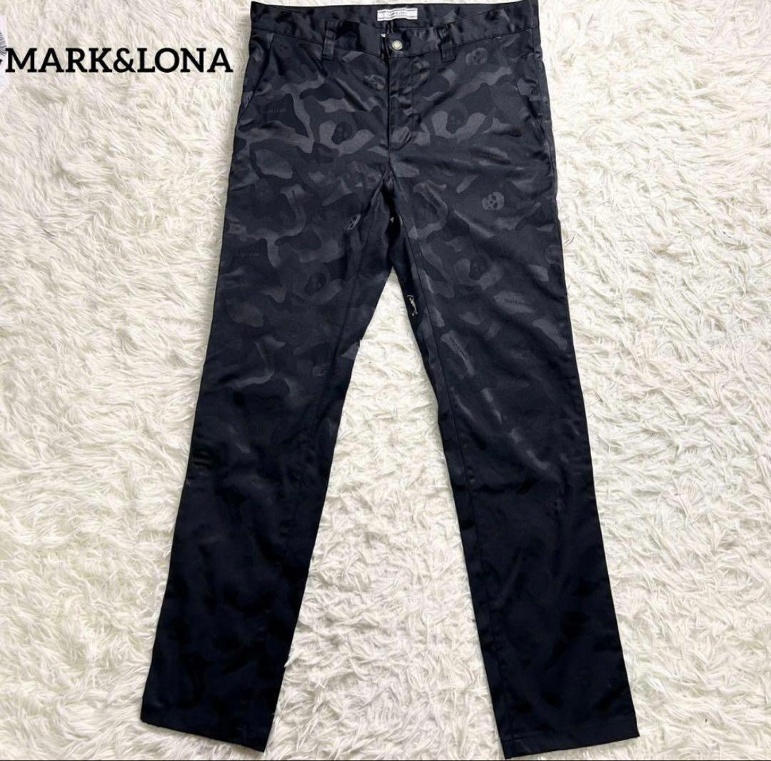 マークアンドロナ　レディース黒カモフラパンツ
