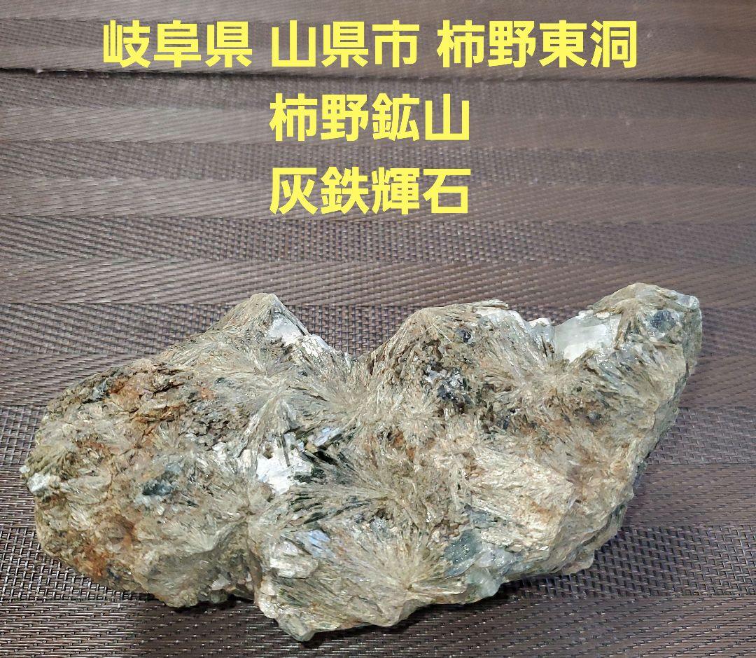 【貴重】灰鉄輝石 菊寿石 岐阜県 山県市 柿野東洞 柿野鉱山 鉱石 原石 国産