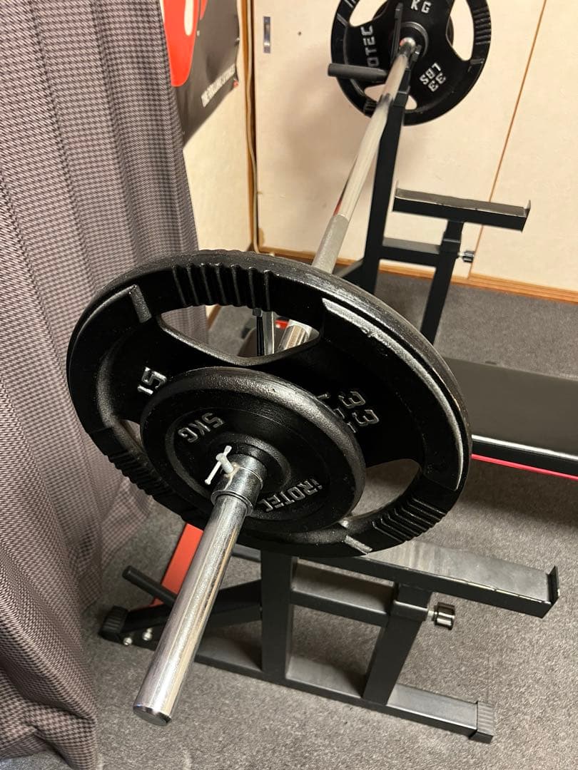 【直接引き取り】トレーニングベンチ ウェイトセット100kg ベンチプレスセット