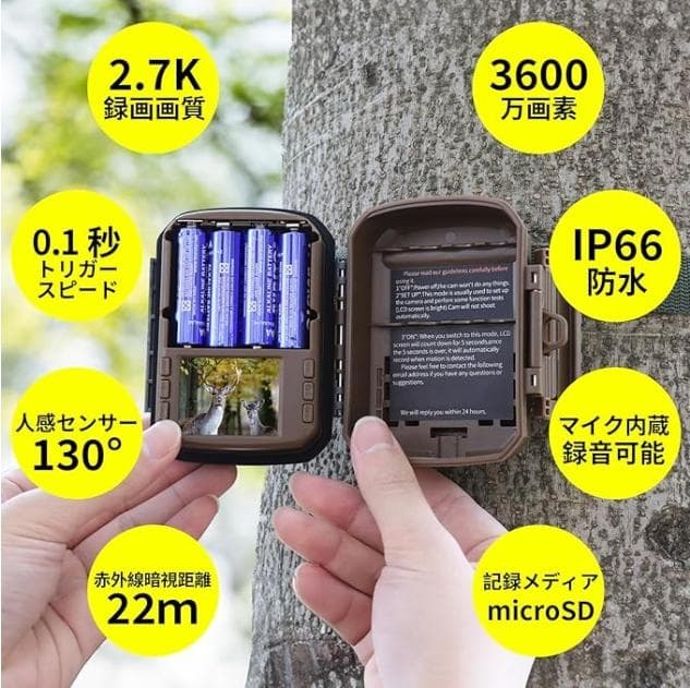 KJK トレイルカメラ 4台セット(2台×２)　32GB メモリーカード付●昼夜