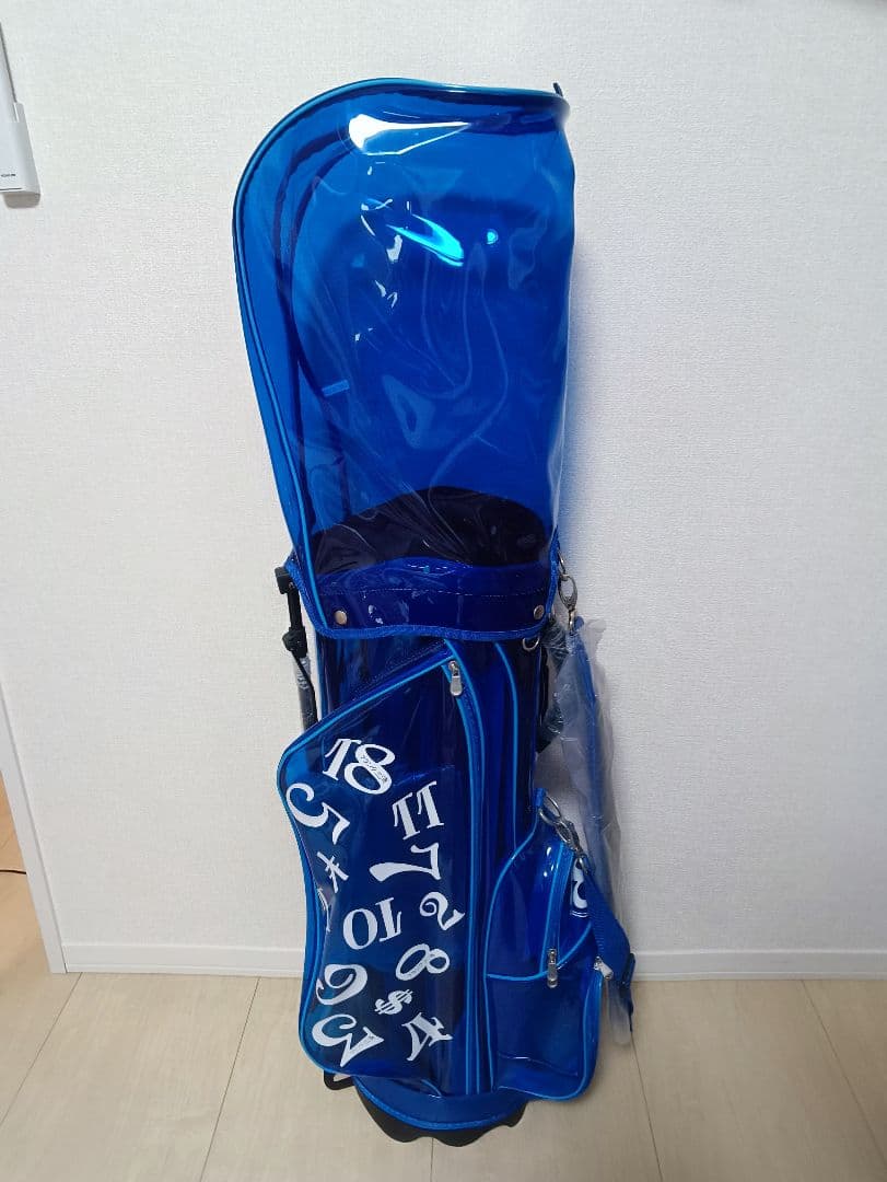 フランク三浦　スタンド式ゴルフバッグ ブルー