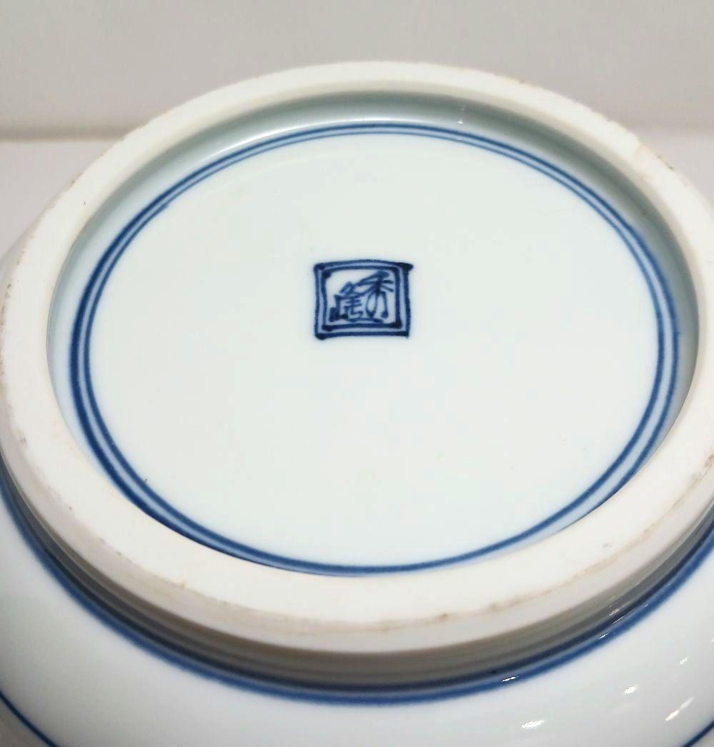 Y3336-2 茶道具 平安秀峰造 雲鳥文 染付水指 共箱