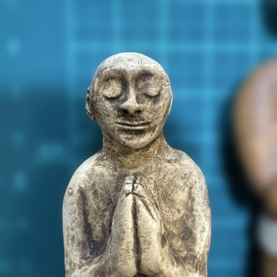 陶芸像 祈りのポーズ 2体セット