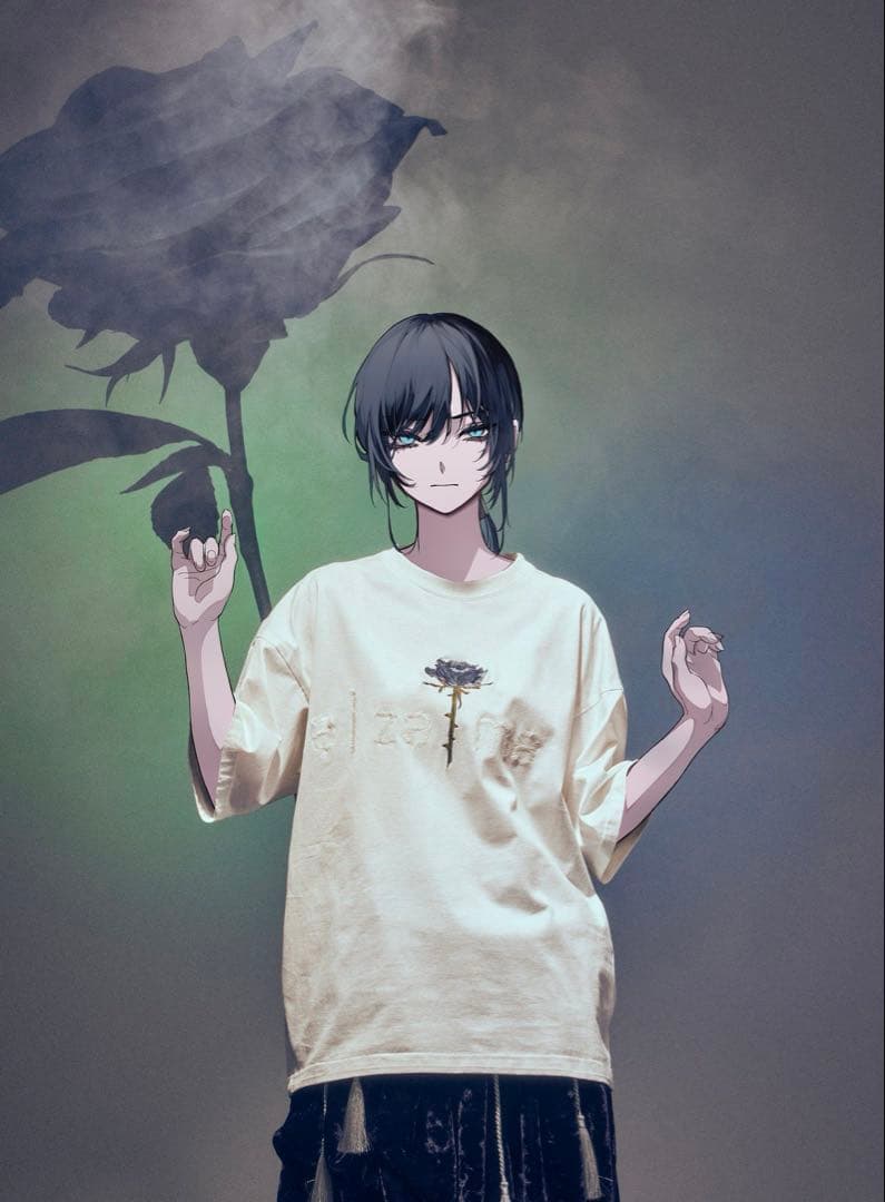 Adoコラボ hazama Tシャツ ロゴカットソー ホワイト M