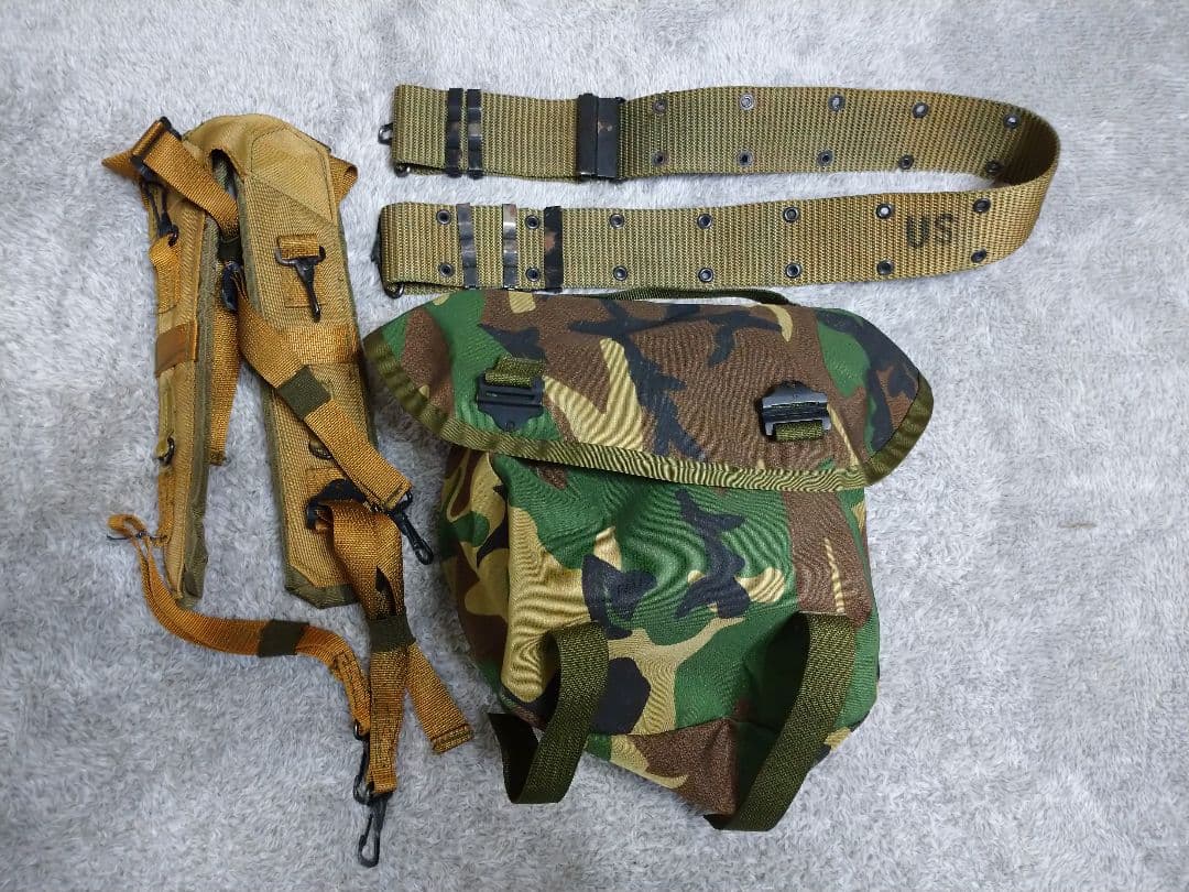 米軍ブットパックセット、 H型サスペンダー、ピストルベルト　ナイロン装備