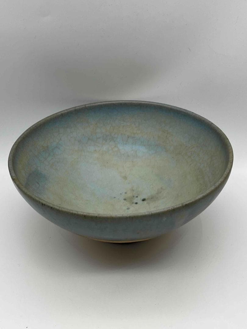 宋から元時代　鈞窯　澱青釉　天青釉茶碗　窯変釉　茶道具　水指(B-93)