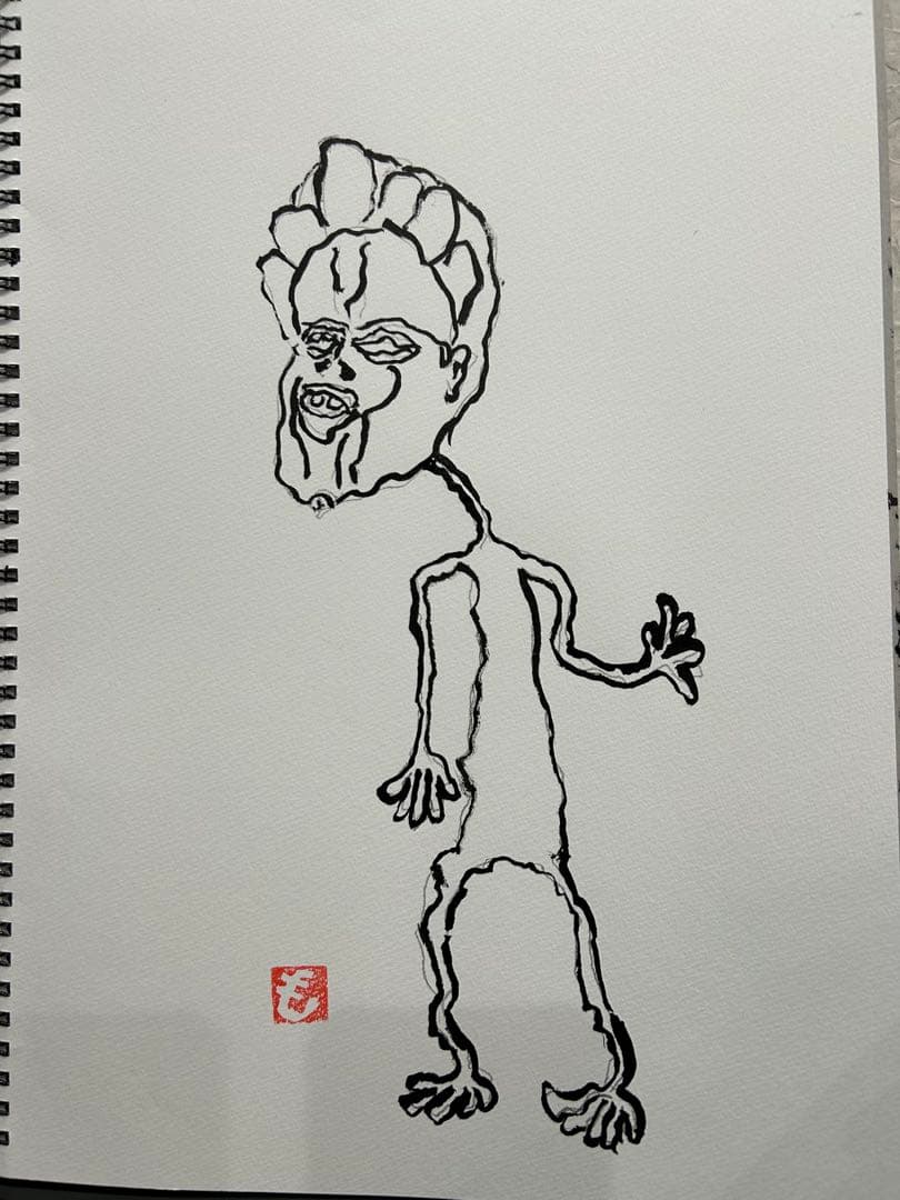 抽象的な線画アート作品