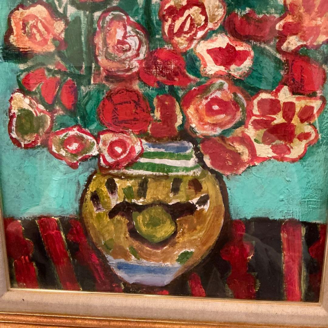 鈴木信太郎　薔薇　油彩画