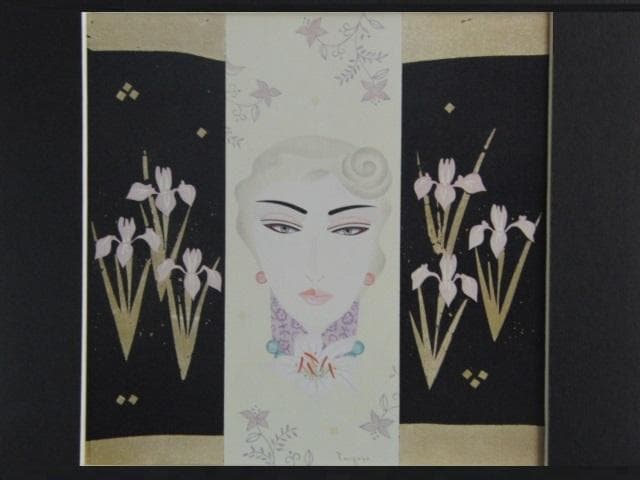 谷川泰宏、【華】、希少な額装用画集より、状態良好、新品額装付、日本人画家