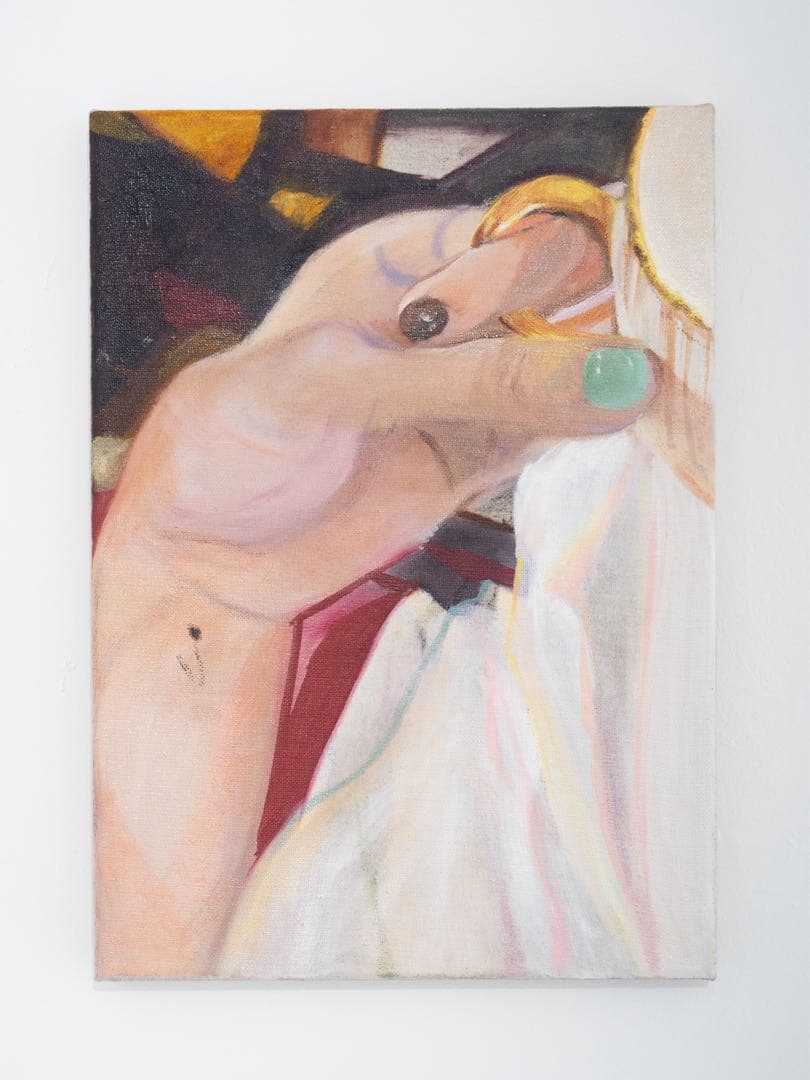 【約F4号】tulip 現代油彩画 手の描写 小サイズ