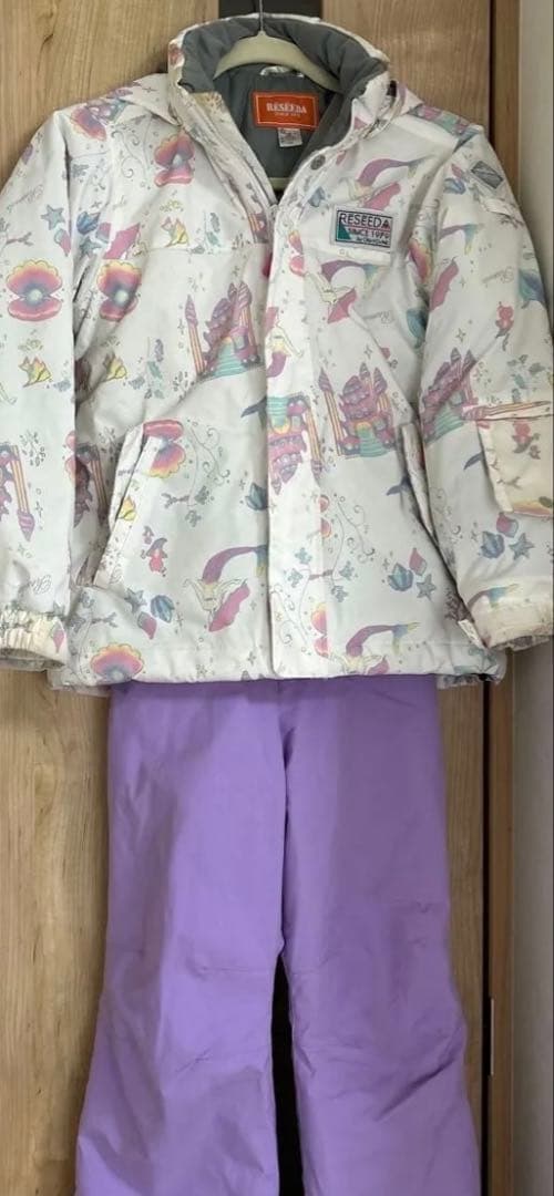 RESEEDA 子供用スノーボードウェア 白/紫