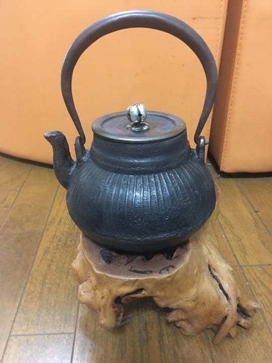 鉄瓶 茶道具 銀象嵌 銀摘