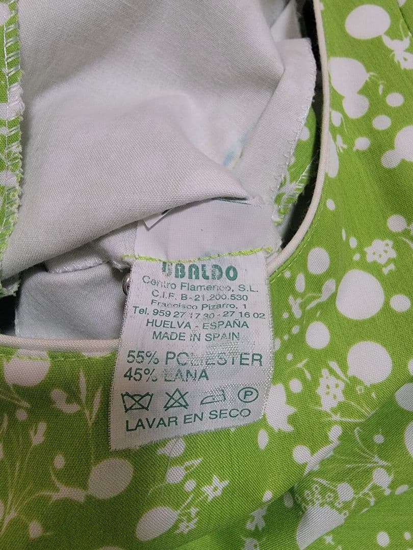 【値下げしました】スペイン製フラメンコワンピース ドット&小花柄