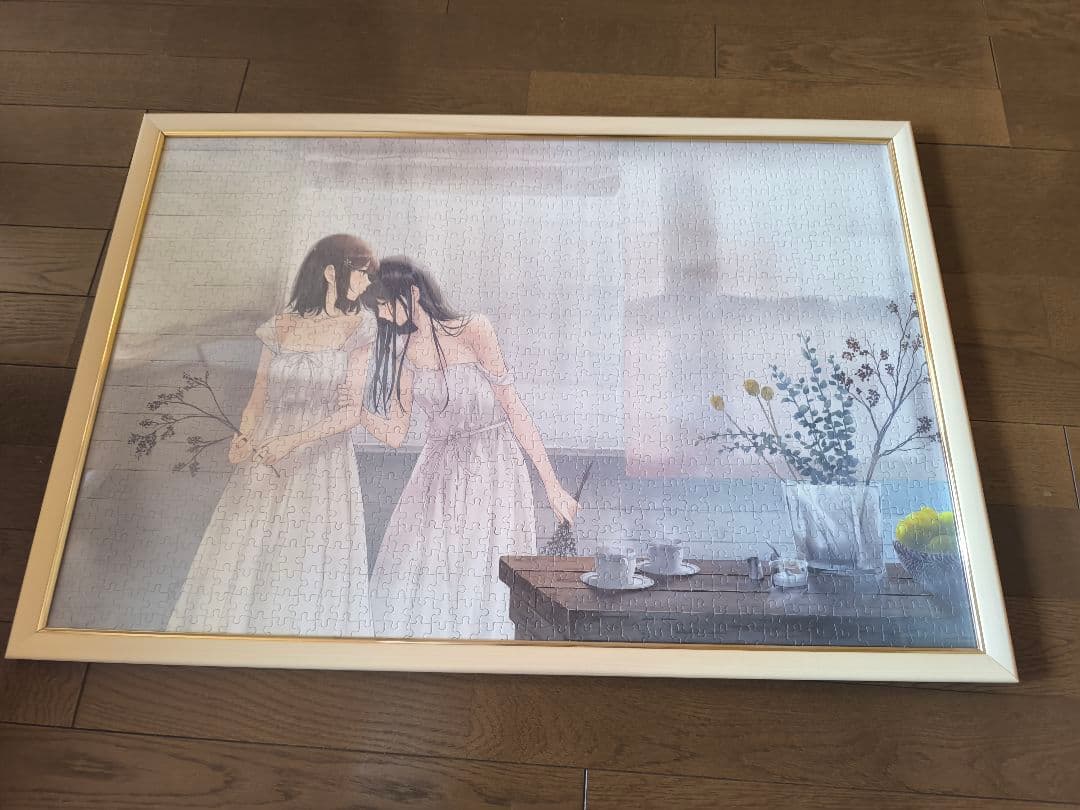 FLOWERS ジグソーパズル 木製フレーム付き Innocent Grey