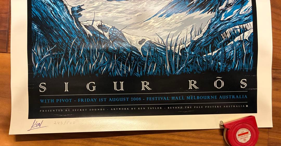 シガーロス　SIGUR ROS 2008年メルボルン公演ポスター　243/500