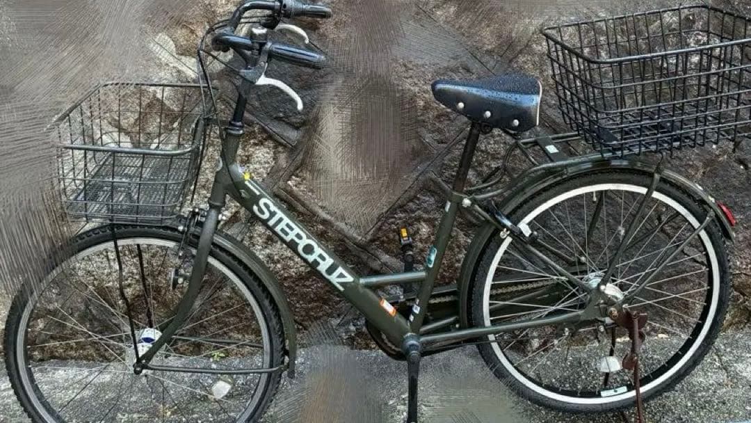 STEPCRUZ自転車 シティサイクル オリーブグリーン　直接引き取り