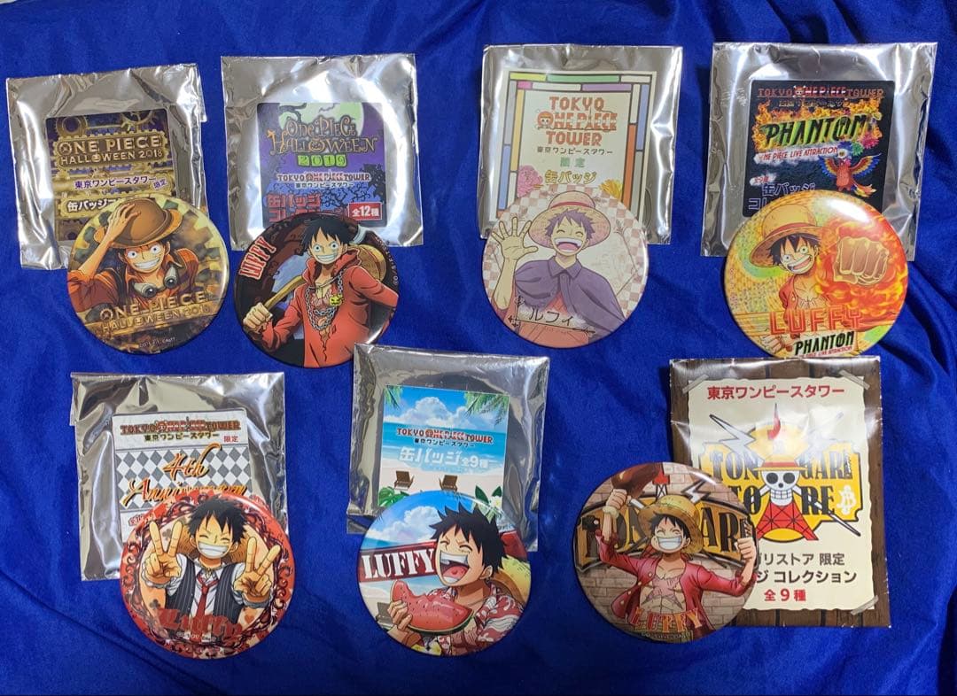 【7種セット】ワンピース東京タワー ルフィ 缶バッジ