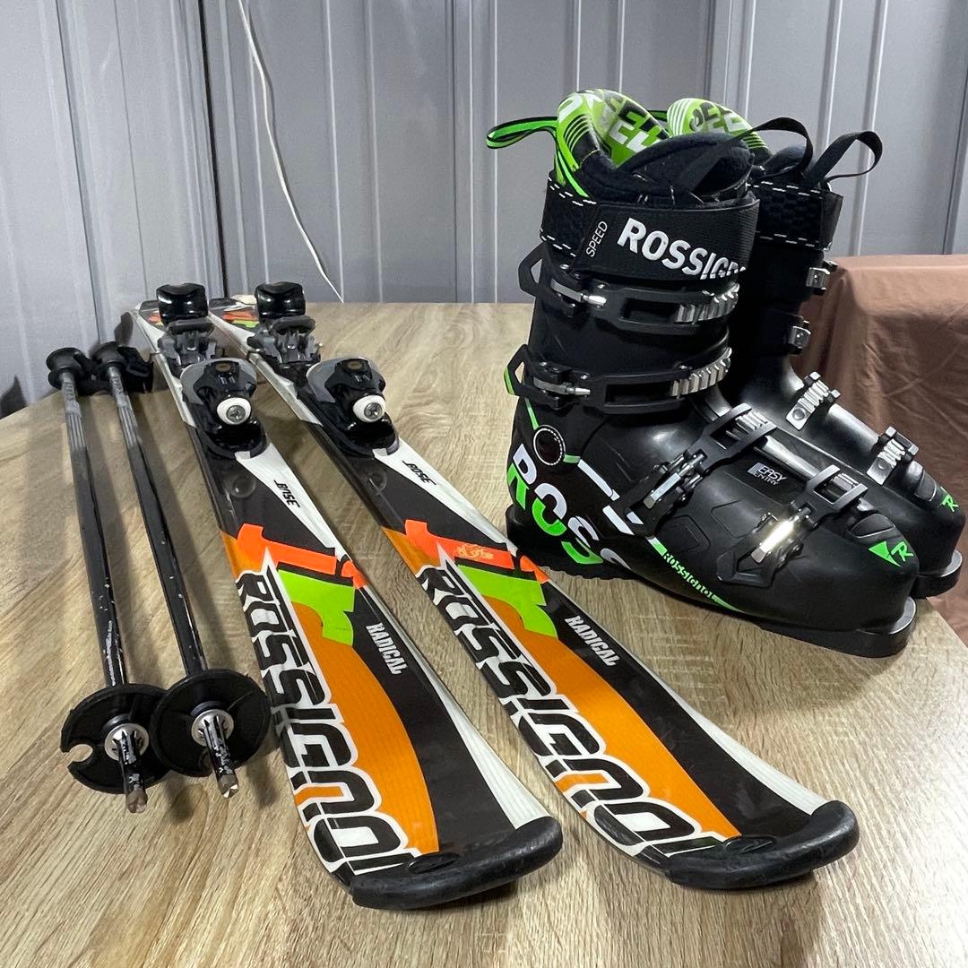 ROSSIGNOL150cm 25.5cm ストック105cm付きスキーセット