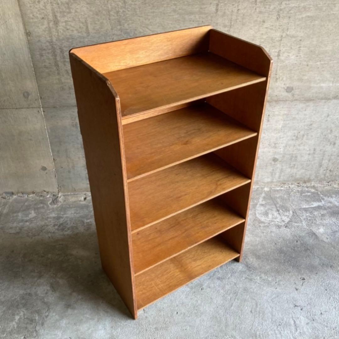 オープンシェルフ ラック 本棚 飾り台 置物台 5段 木製 家具 昭和 レトロ