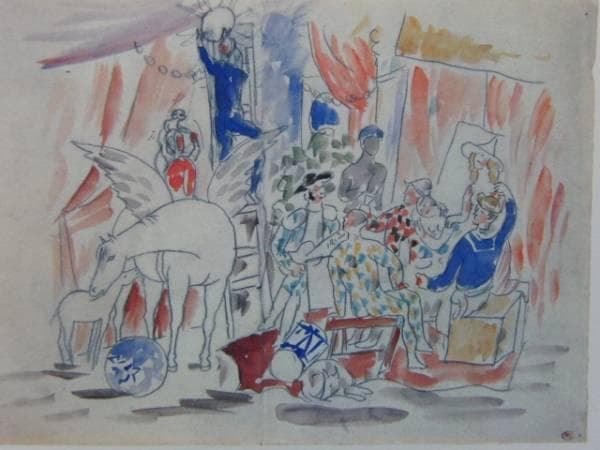 ピカソ、バラードの舞台幕の草案、希少画集画、 新品高級額付