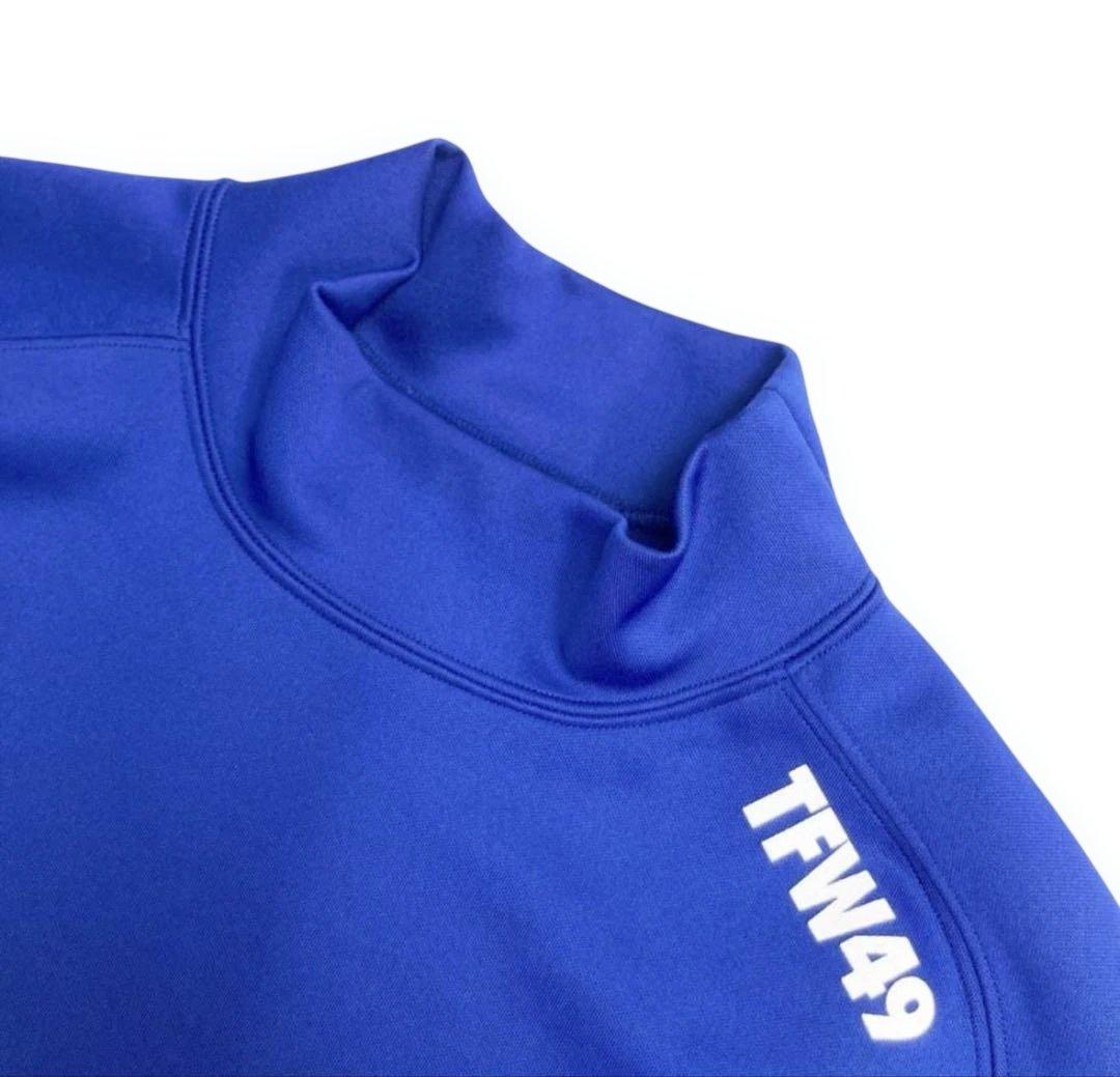 TFW49 ハイネック青シャツ　サイズXL