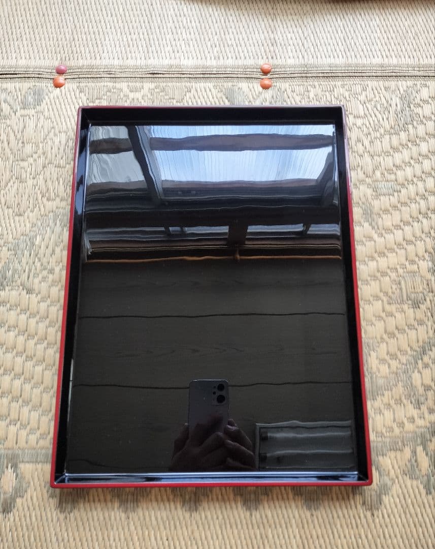 漆塗り 黒 長方形 膳 　5枚セット