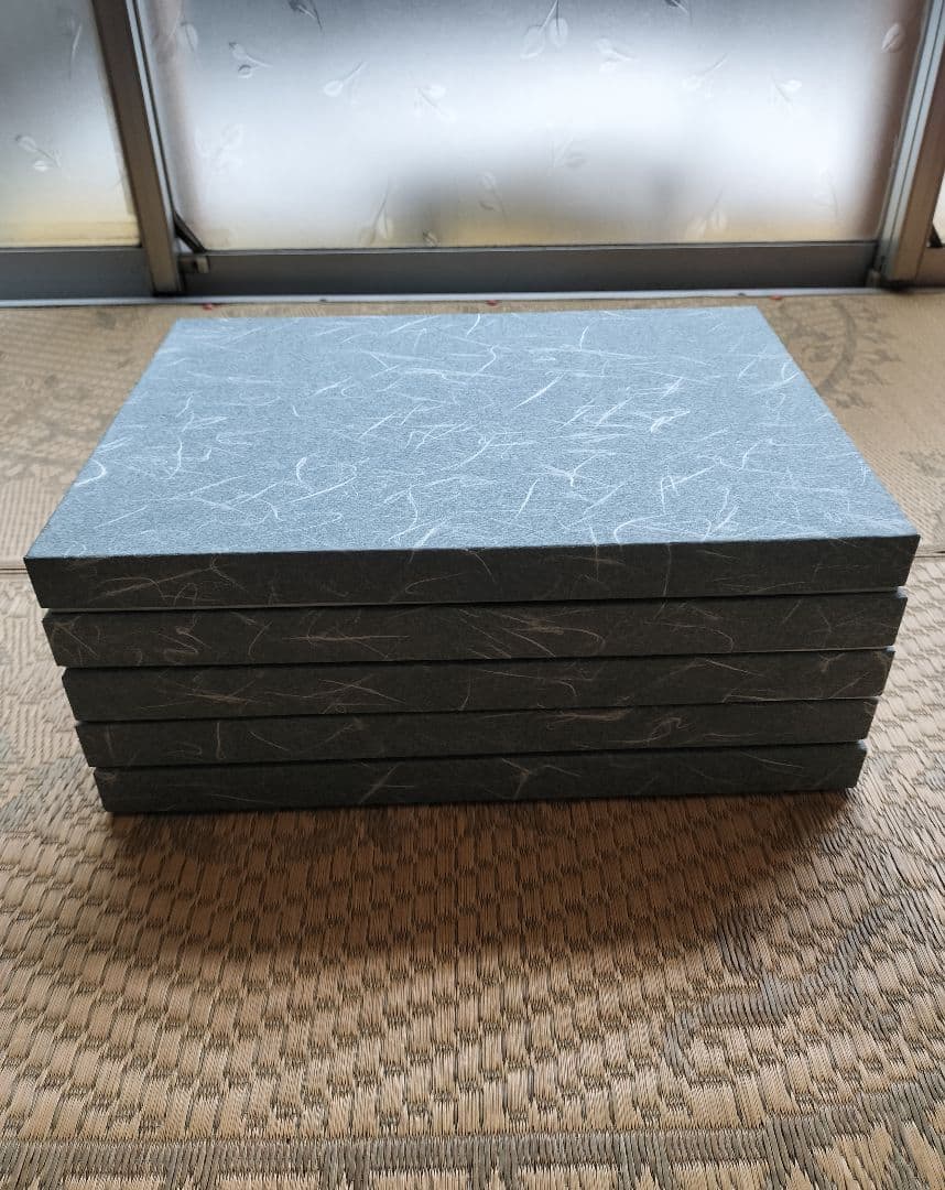 漆塗り 黒 長方形 膳 　5枚セット