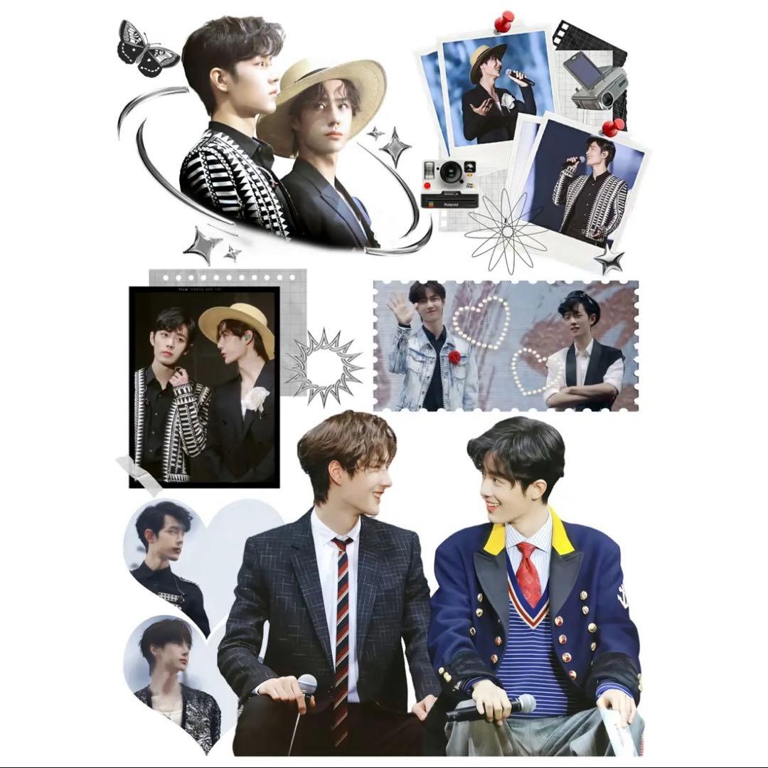 19×25cm 王一博 肖戦 デザイン　転写耐油防水ステッカー　11枚