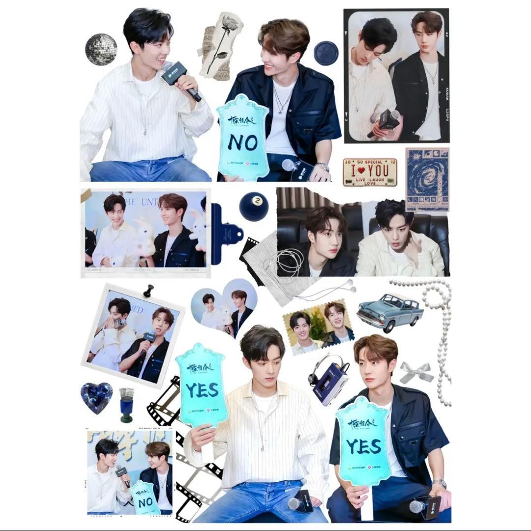 19×25cm 王一博 肖戦 デザイン　転写耐油防水ステッカー　11枚