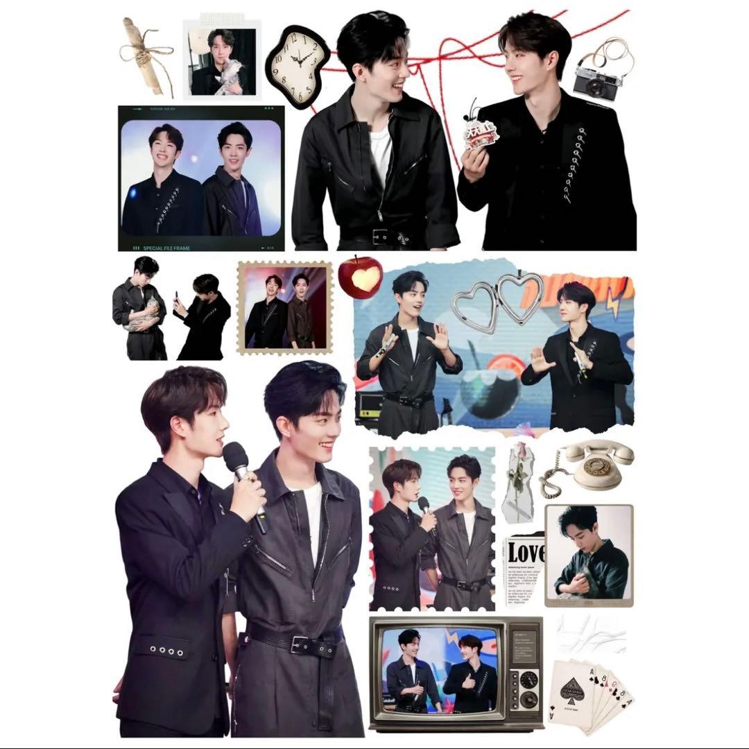 19×25cm 王一博 肖戦 デザイン　転写耐油防水ステッカー　11枚