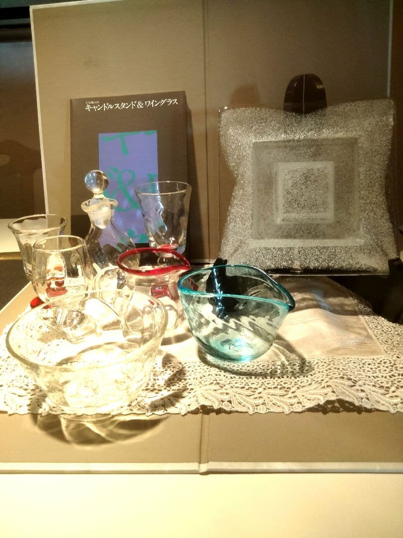 倉敷ガラス　小谷眞三　灰皿　glass ashtray