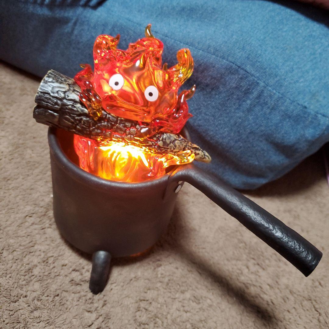 神隠 ジブリ ハウルの動く城 カルシファー フィギュア LEDライト付き