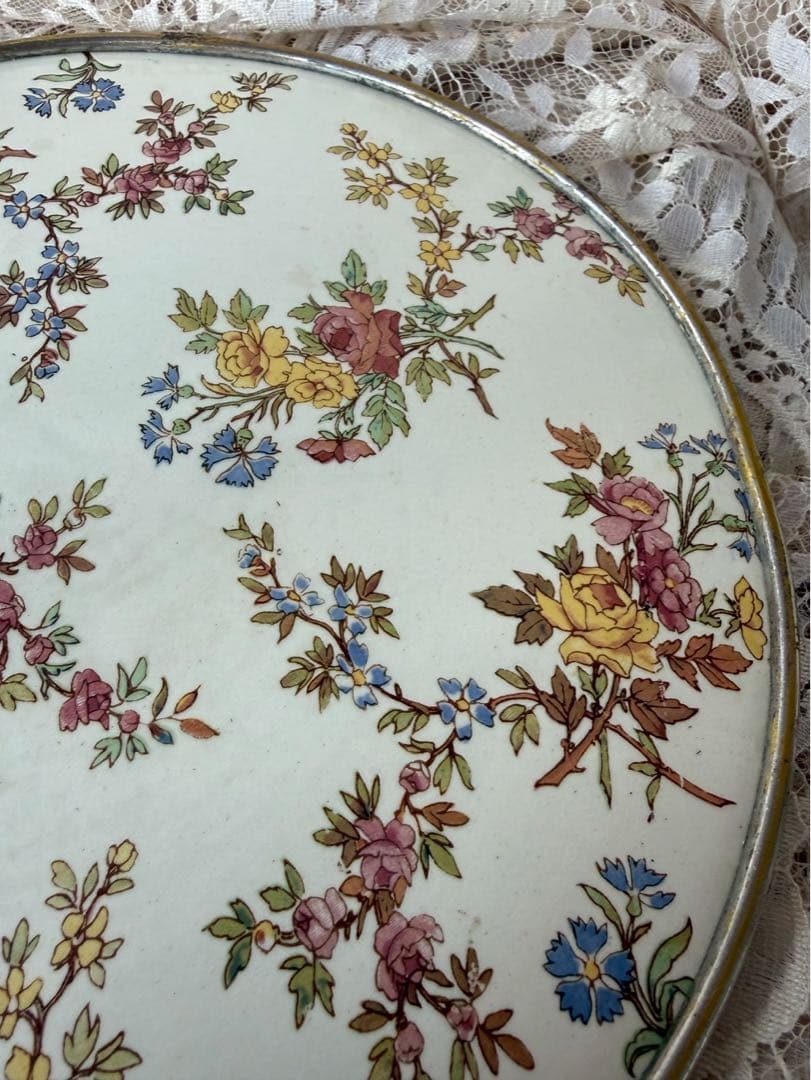 【く18】25 フランス　アンティーク　鍋敷　　sarreguemines