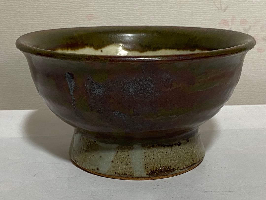 ♦民藝 ぐい呑み 益子焼 濱田庄司 柿釉 酒器 昭和時代初期 古美術 骨董品