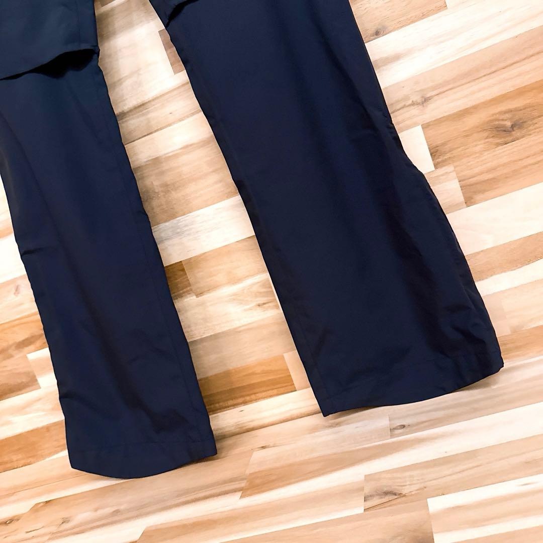 【アンパスィ】ベンチレーション レイン パンツ ゴルフ ロング 軽量 L 紺×白