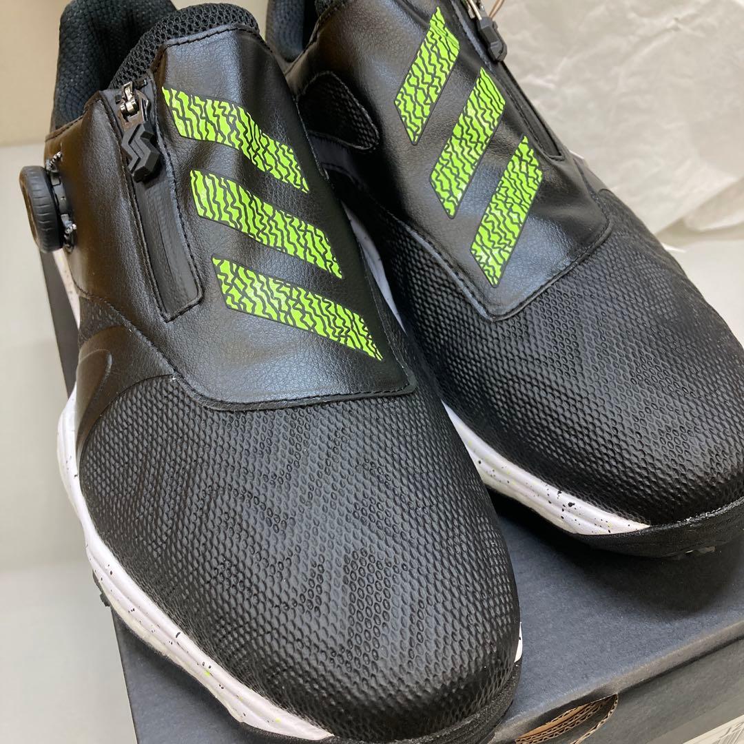 adidasコードカオス25ボアゴルフシューズ ブラック/グリーン 27.5cm
