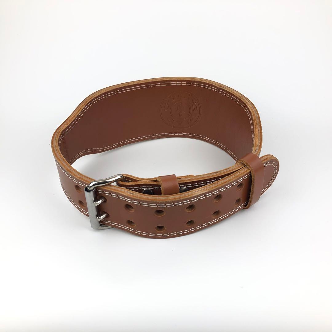 美品　ゴールドジム プロレザーベルト Mサイズ トレーニングベルト　ブラウン