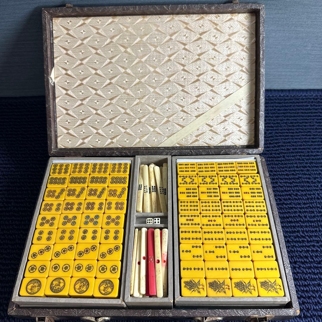 麻雀牌　歯風 背竹牌　骨董品